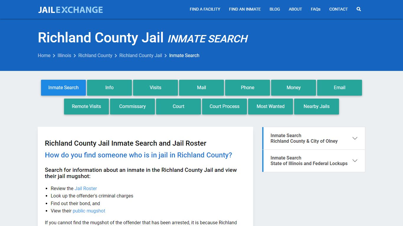 Inmate Search: Roster & Mugshots - Richland County Jail, IL - Jail Exchange